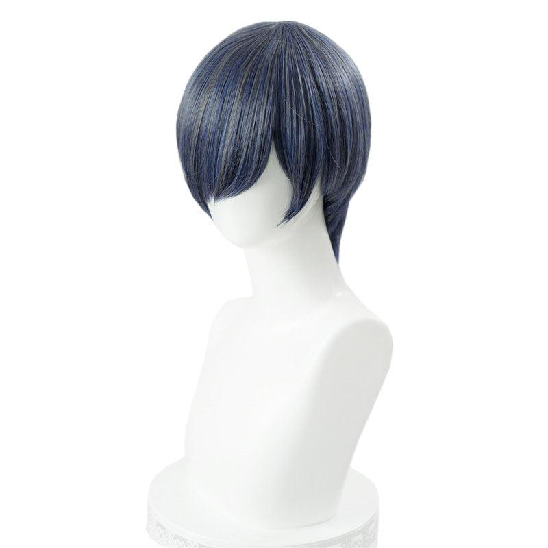 anime black butler ciel phantomhive short blue and gray mixed cosplay wigs