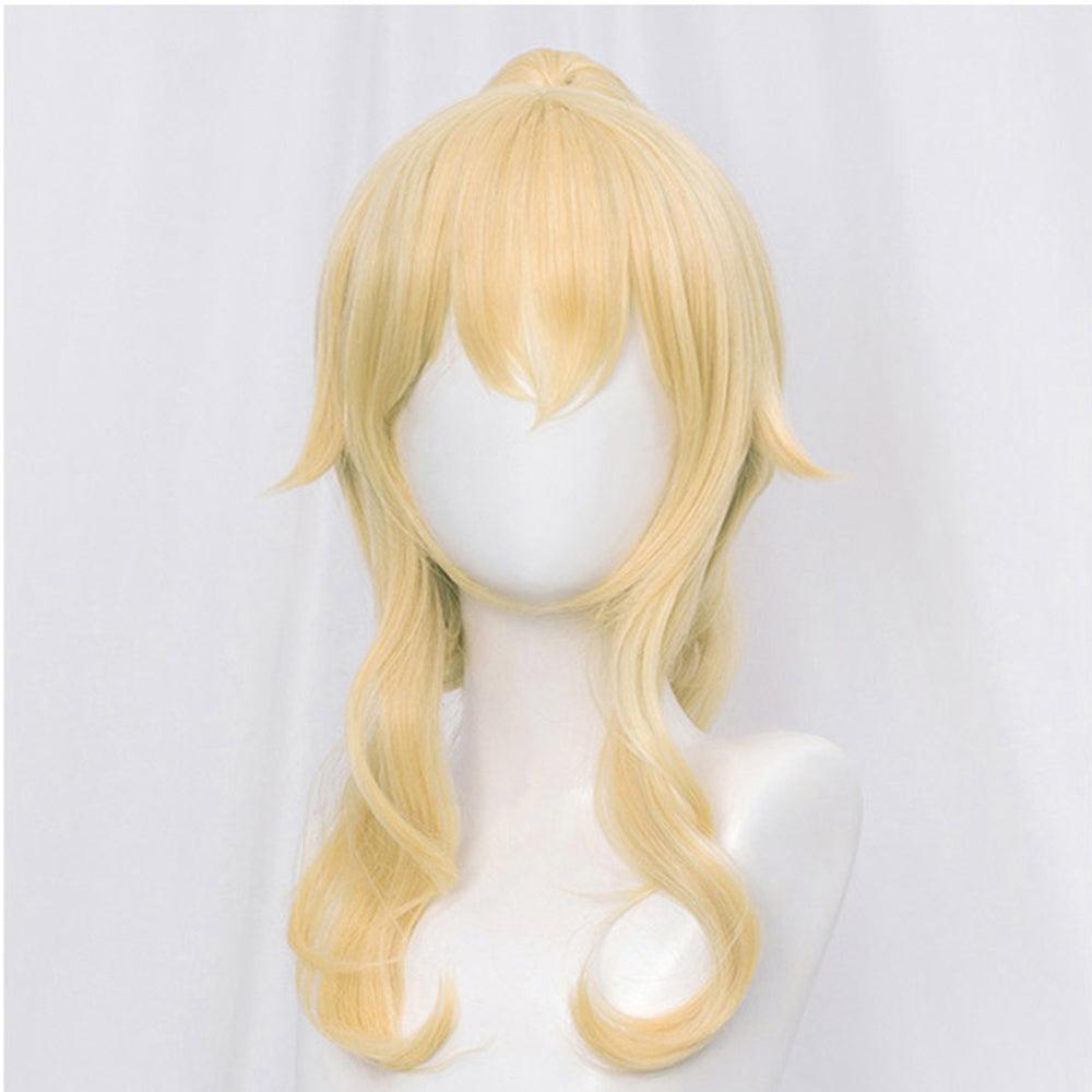 coscrew anime genshin impact jean gunnhildr golden medium cosplay wig mm09