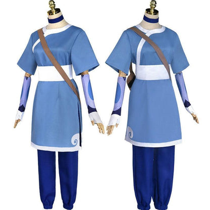 anime avatar the last airbender katara blue dress outfit cosplay costume
