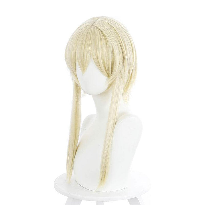 game genshin impact traveler lumine blonde ponytail cosplay wigs
