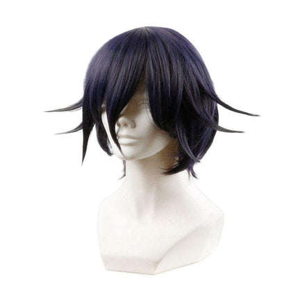 anime danganronpa v3 oma kokichi black mixed purple short wigs