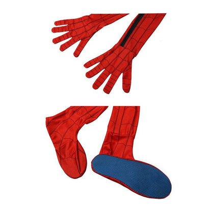 movie spider man homecoming peter parker spiderman jumpsuit cosplay costume with free bracers