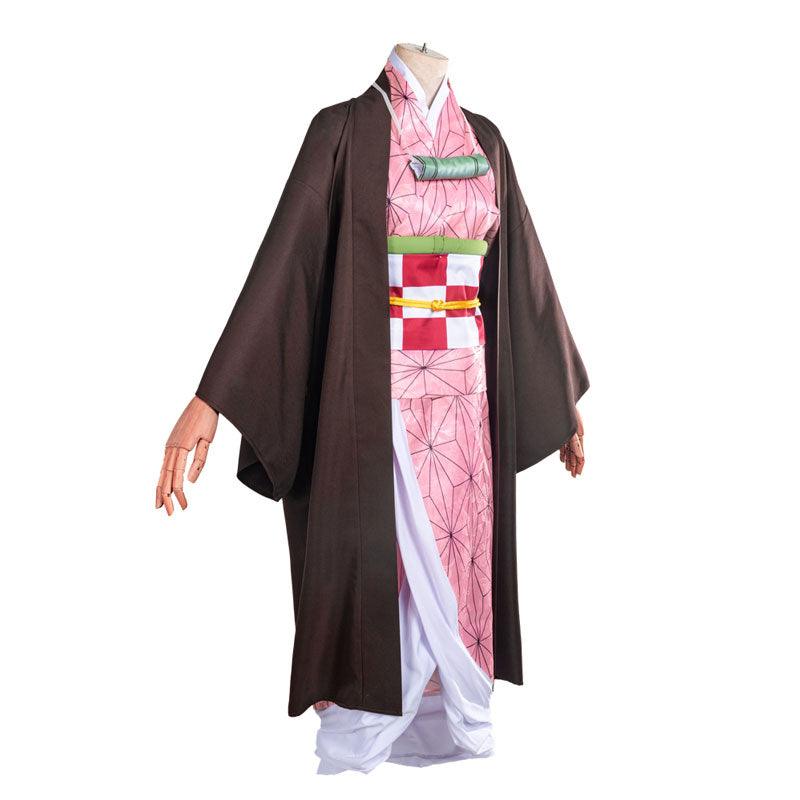 anime demon slayer kimetsu no yaiba nezuko kamado kimono cosplay costume with props