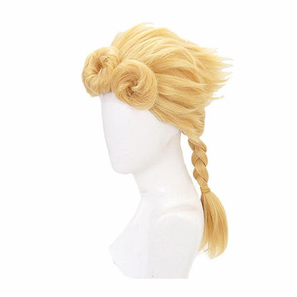 anime jojos bizarre adventure golden wind giorno giovanna long blonde cosplay wigs