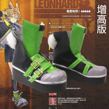 Arknights Leonhardt Game Cosplay Boots Shoes for Carnival Anime Party - coscrew