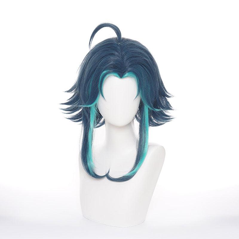 game genshin impact xiao dark green cosplay wigs