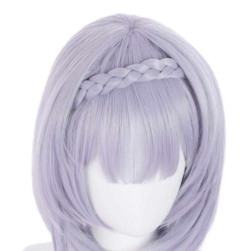 game genshin impact noelle light purple short cosplay wigs