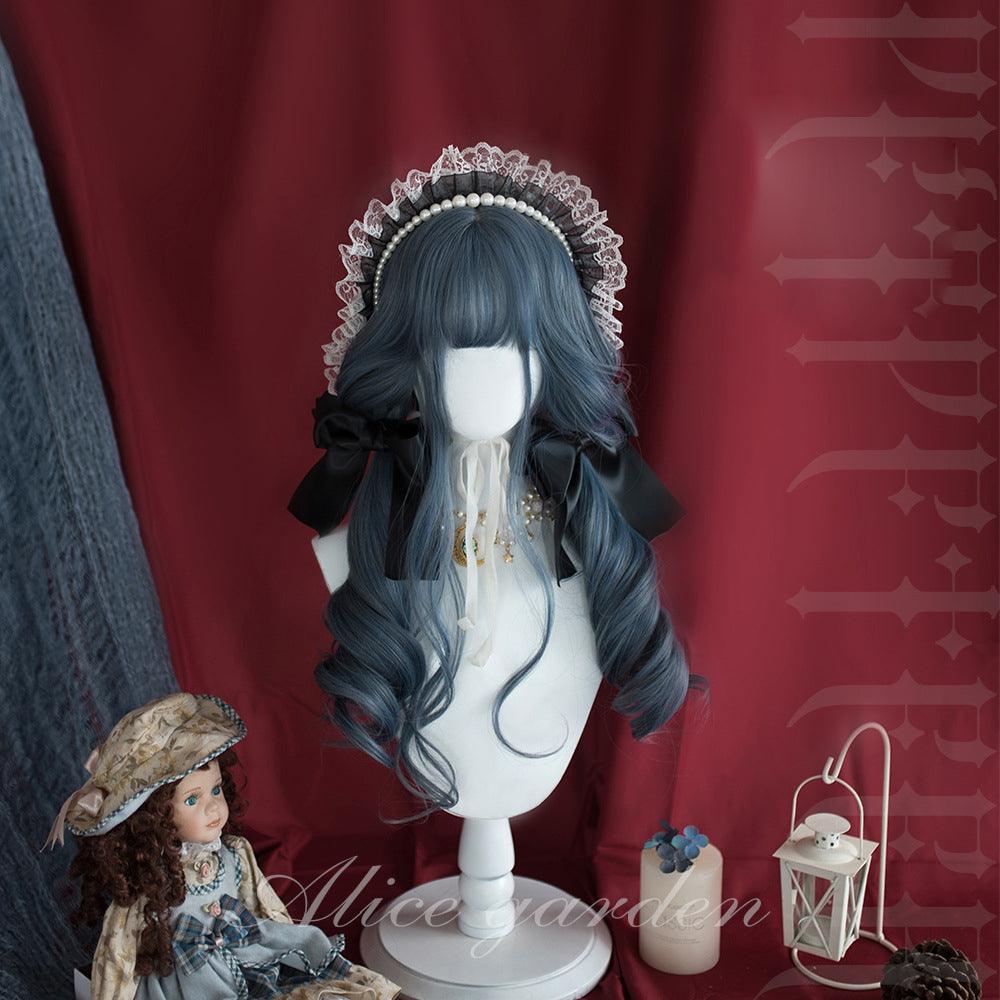 coscrew rainbow candy wigs gray long lolita wig loli ag041
