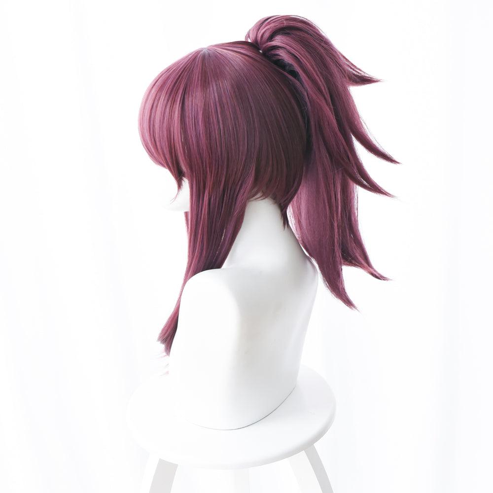 coscrew Anime League of Legends K/DA Akali Long Purple Cosplay Wig 458G - coscrew