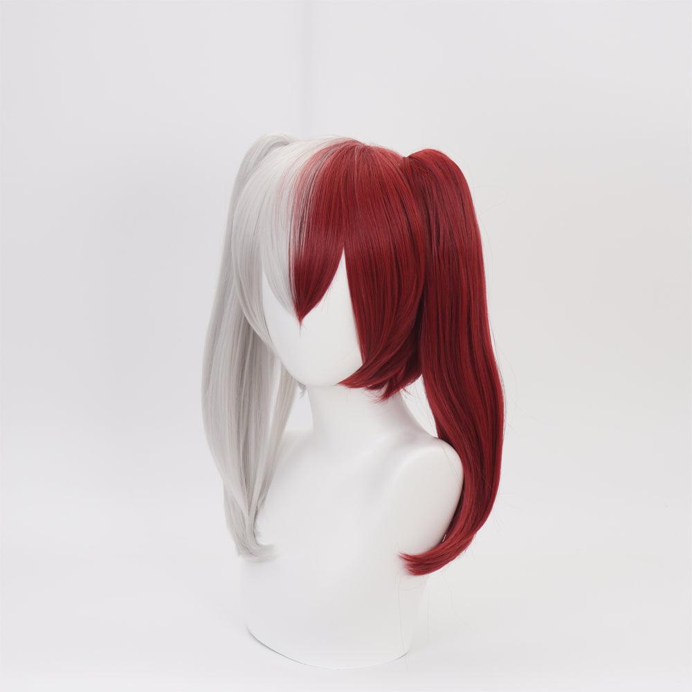 coscrew anime my hero academia todoroki shoto white and red cosplay wig qx15