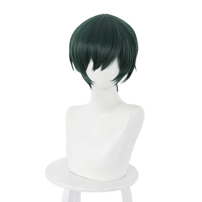 anime jujutsu kaisen mai zenin short dark green cosplay wigs