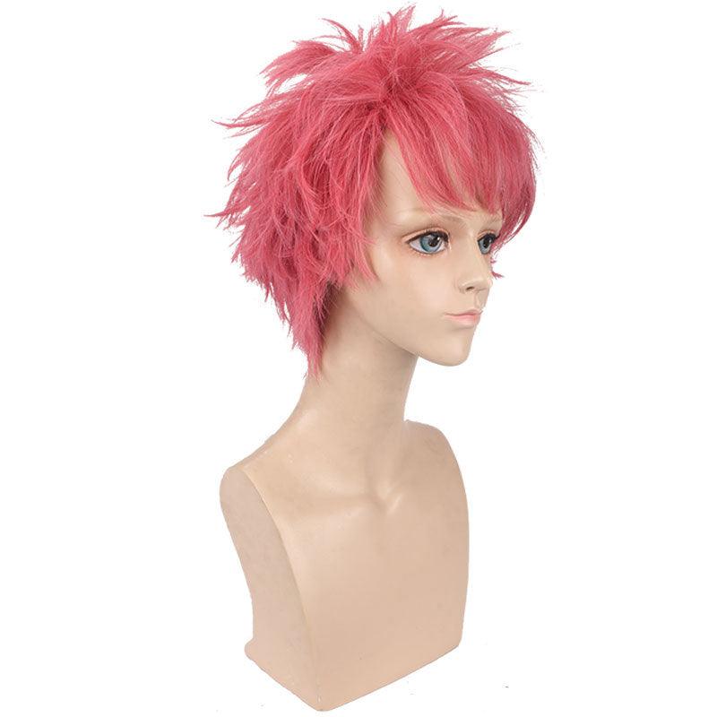 Anime Fairy Tail Etherious Natsu Dragneel Pink Short Cosplay Wigs