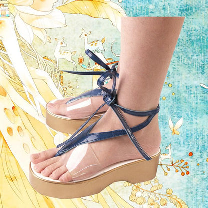 game arknights skadi blue swimsuit cosplay sandals shoes for cosplay anime carnival