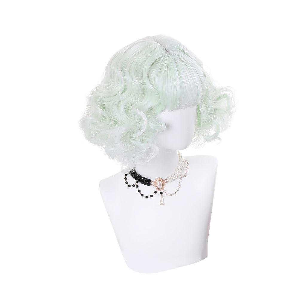 coscrew rainbow candy wigs pink light green medium lolita wig loli 011