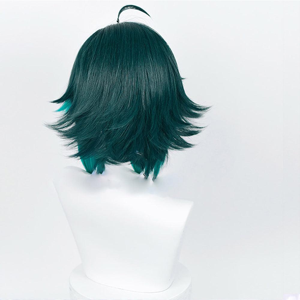 coscrew anime genshin impact xiao green meduim cosplay wig mm16