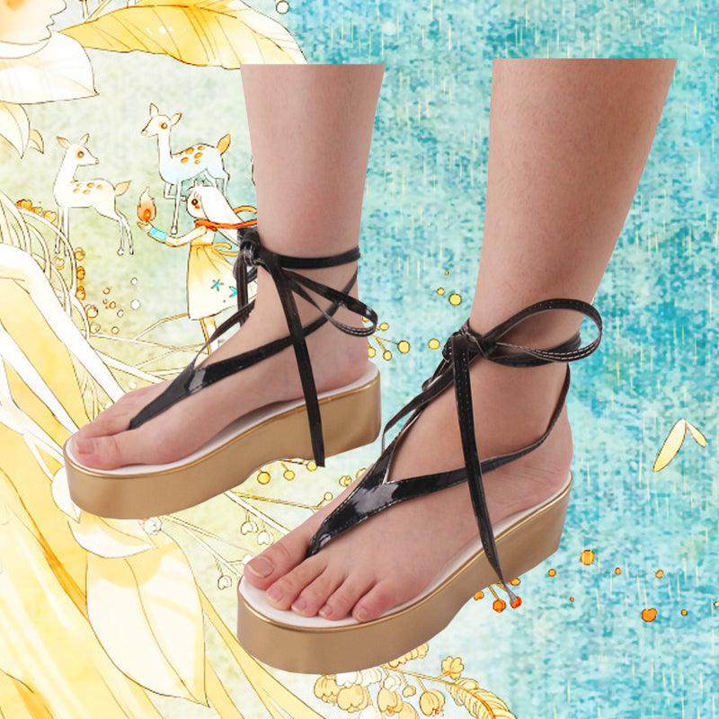 game arknights skadi black swimsuit cosplay sandals shoes for cosplay anime carnival