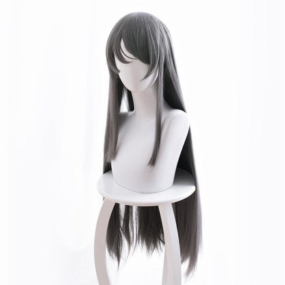 anime rascal does not dream of bunny girl senpai sakurajima mai dark grey cosplay wig 477a