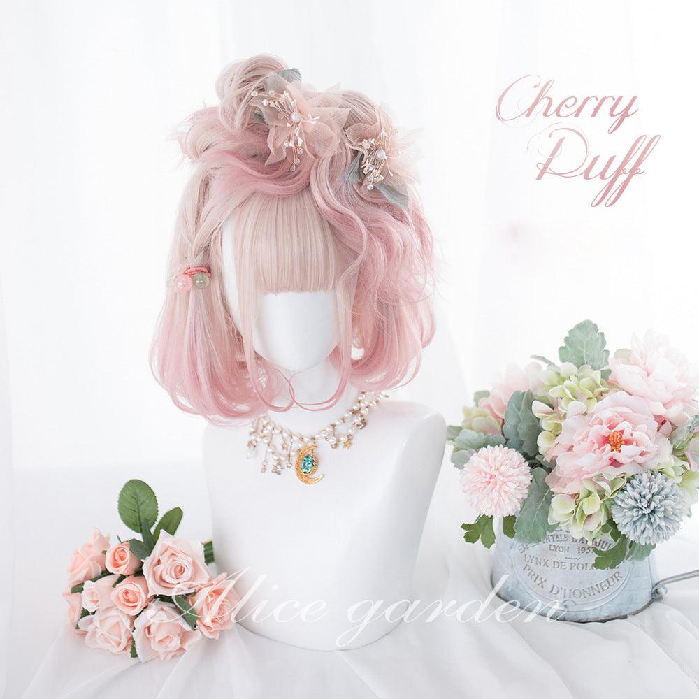 coscrew rainbow candy wigs pink short lolita wig loli ag114