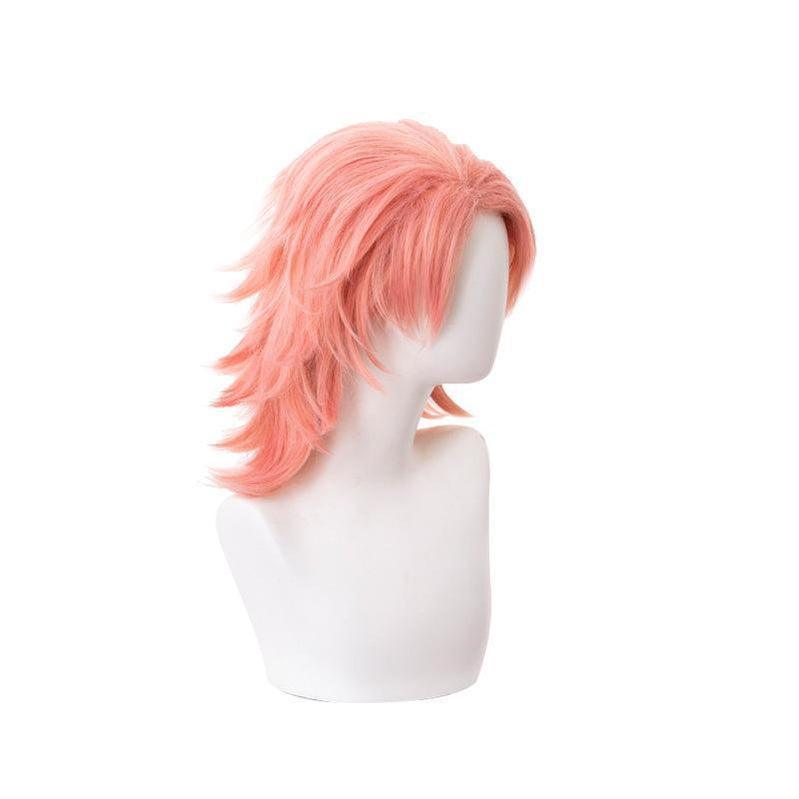 anime demon slayer kimetsu no yaiba sabito orange pink cosplay wigs