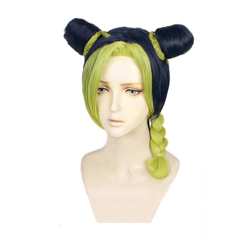 anime jojos bizarre adventure stone ocean jolyne cujoh long mixed green cosplay wigs