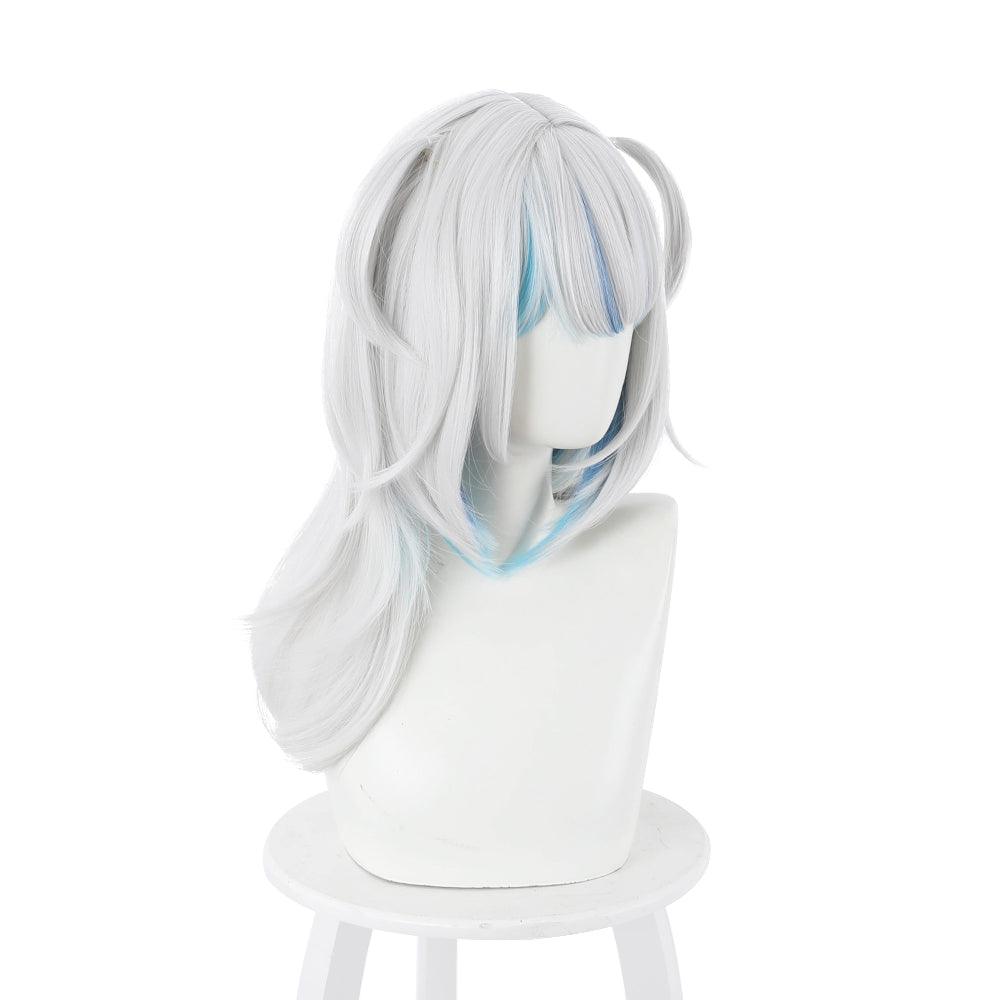 coscrew hololive virtual vtuber gawr gura white and blue medium cosplay wig 444c