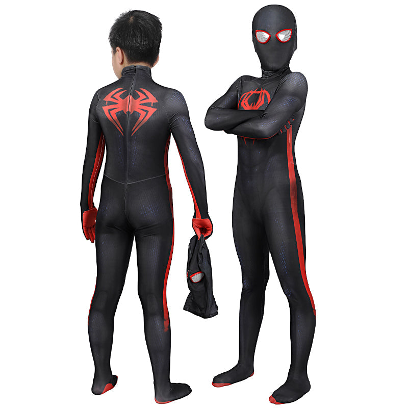 spider man across the spider verse miles morales kids jumpsuit cosplay costumes