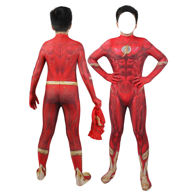 flashpoint barry allen the flash kids jumpsuit cosplay costumes