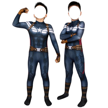 captain america the winter soldier steve rogers kids jumpsuit cosplay costumes