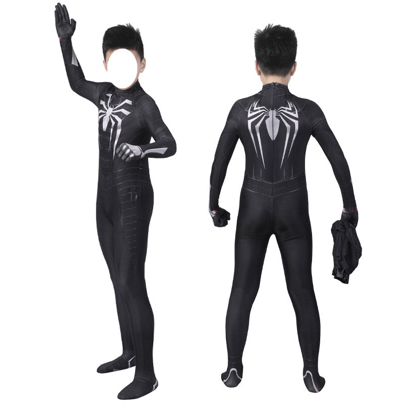 spider man ps5 miles morales symbiote black suit kids cosplay costumes