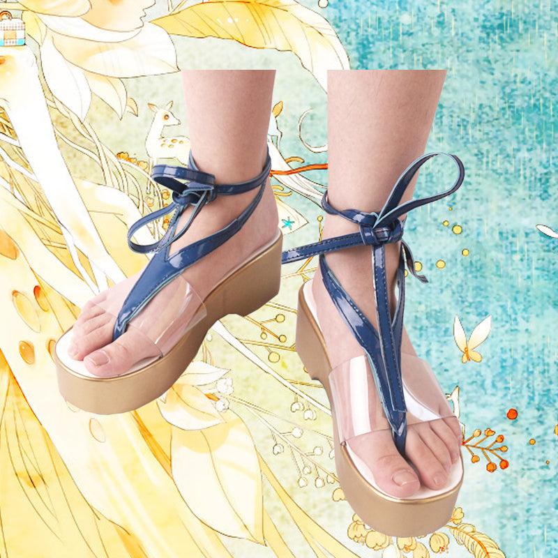 game arknights skadi blue swimsuit cosplay sandals shoes for cosplay anime carnival