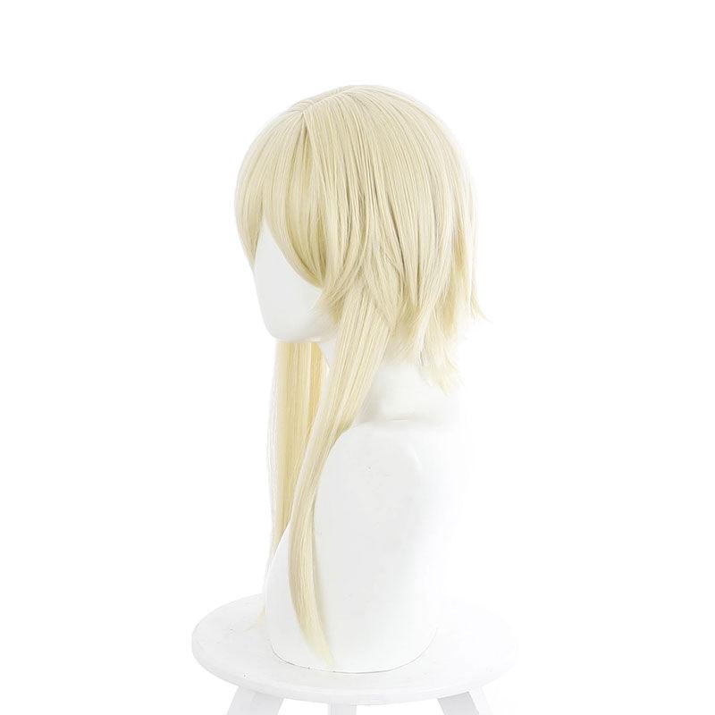 game genshin impact traveler lumine blonde ponytail cosplay wigs