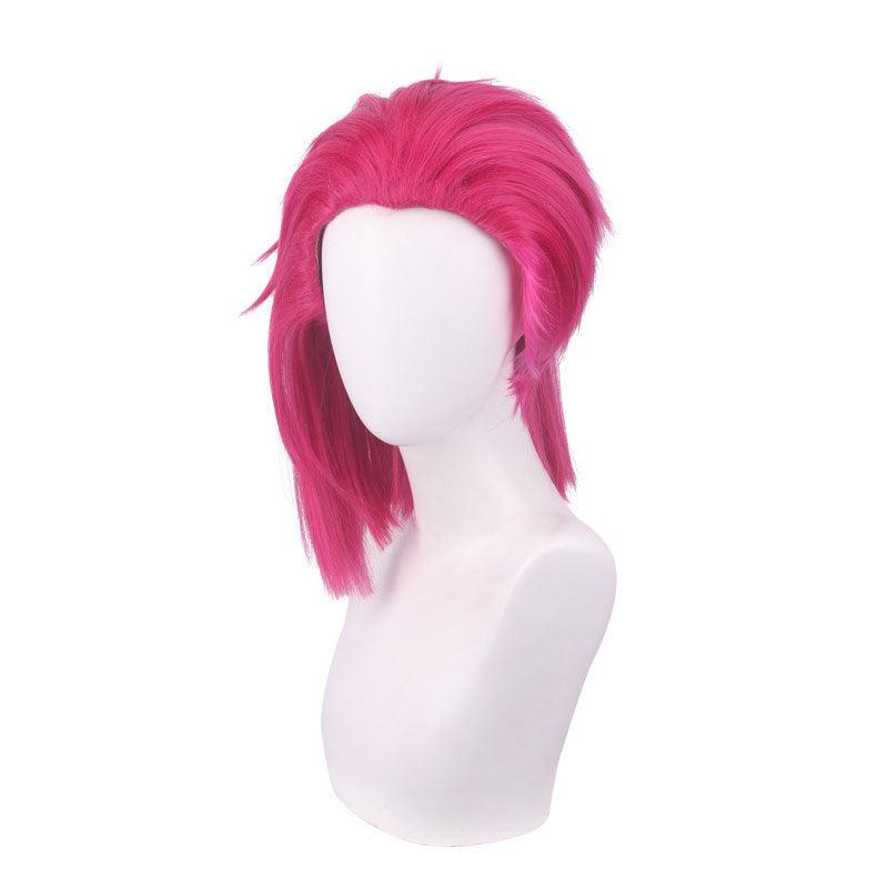 Game LOL Arcane Childhood Vi Short Red Cosplay Wigs