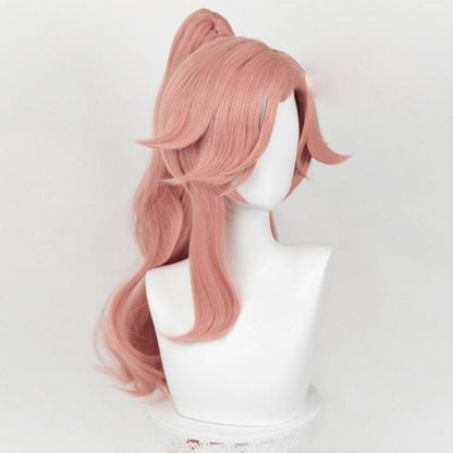 coscrew anime league of legends miss fortune pink long curly cosplay wig mm28