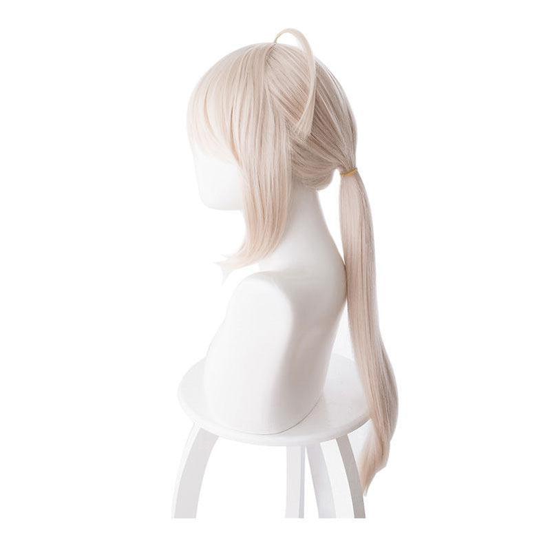 fgo fate grand order saber altria chemical 70cm light pink yellow ponytail cosplay wigs