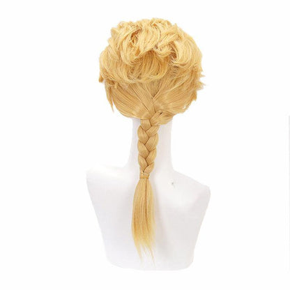 anime jojos bizarre adventure golden wind giorno giovanna long blonde cosplay wigs
