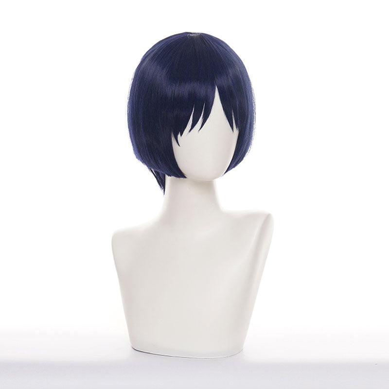 game genshin impact scaramouche blue short cosplay wigs
