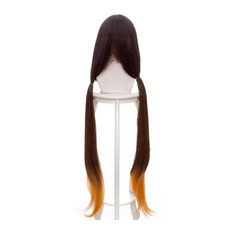FGO Fate/Grand Order Osakabehime 100cm Long Straight Mixed Brown Gradient Yellow Cosplay Wigs