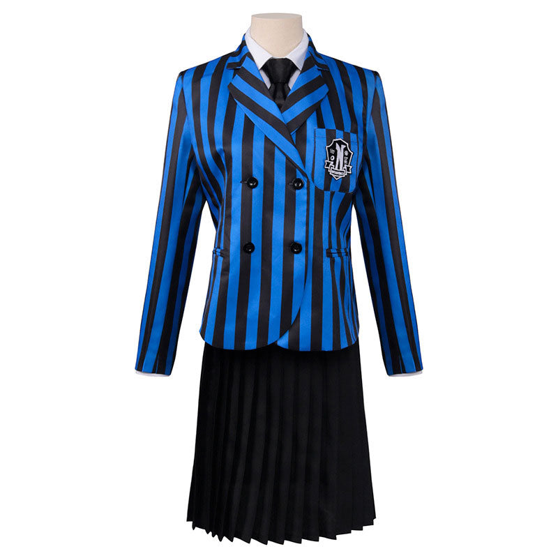 the addams family wednesday addams short school uniform cosplay costumes