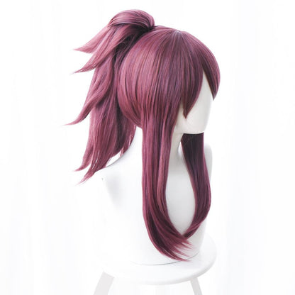 coscrew anime league of legends k da akali long purple cosplay wig 458g