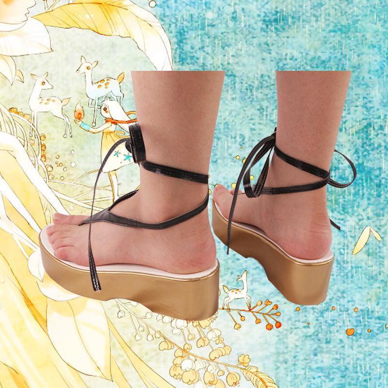 game arknights skadi black swimsuit cosplay sandals shoes for cosplay anime carnival