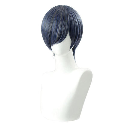 anime black butler ciel phantomhive short blue and gray mixed cosplay wigs