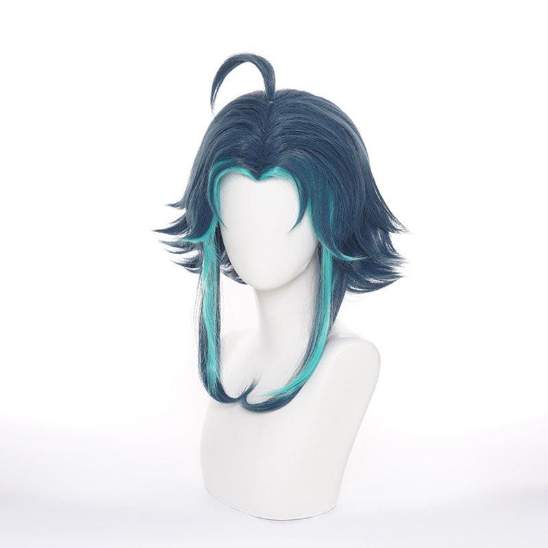 game genshin impact xiao dark green cosplay wigs