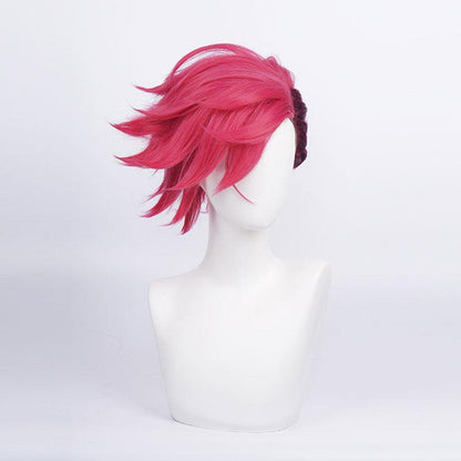 game lol arcane vi rose red cosplay wigs