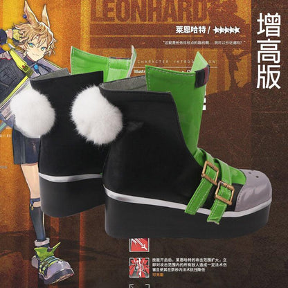 arknights leonhardt game cosplay boots shoes for carnival anime party