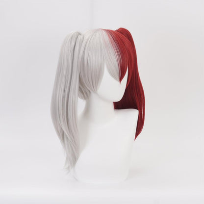 coscrew anime my hero academia todoroki shoto white and red cosplay wig qx15