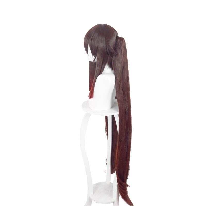 game genshin impact hu tao dark brown long cosplay wig