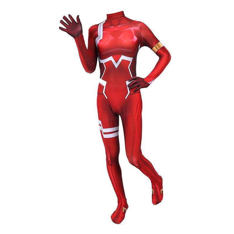 Anime DARLING in the FRANXX 02 Zero Two Jumpsuit Cosplay Costumes