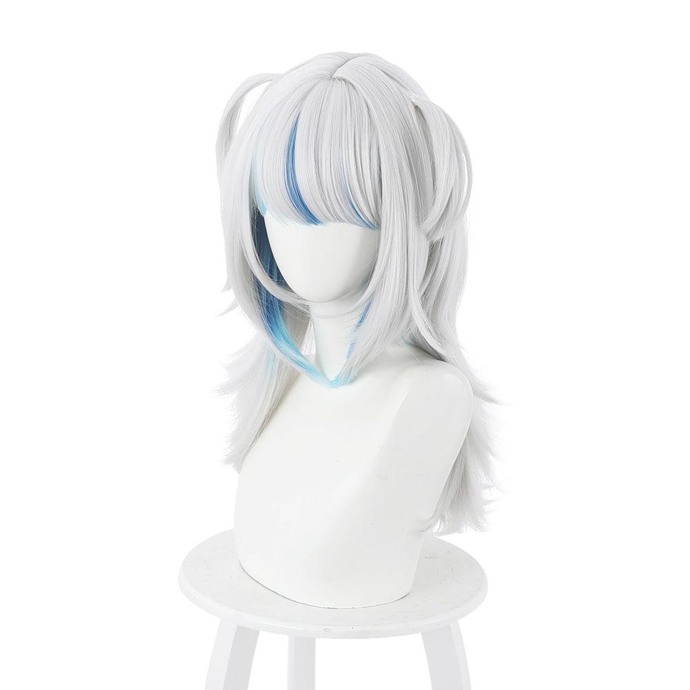 coscrew hololive virtual vtuber gawr gura white and blue medium cosplay wig 444c