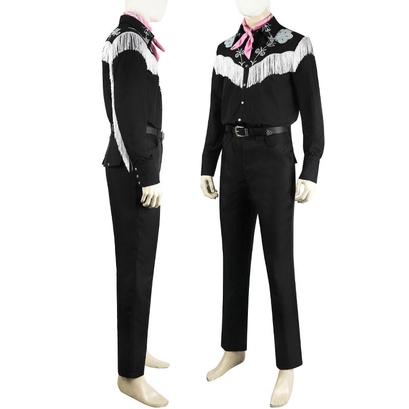 barbie movie 2023 ken black fullset cosplay costumes with hat