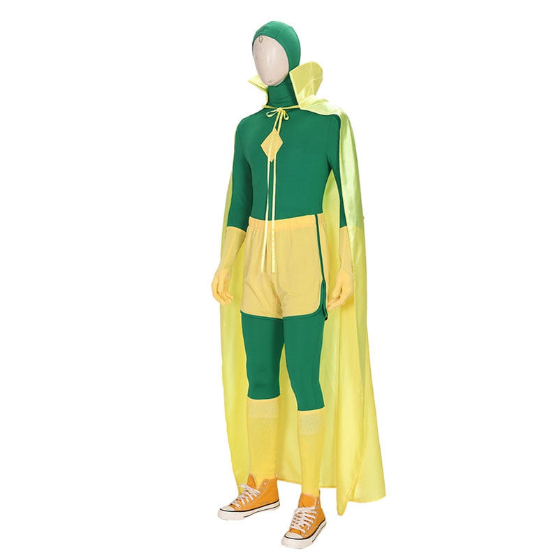 movie wanda vision vision halloween cosplay costumes with free stickers